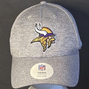 Minnesota Vikings NFL Team Adult One Size Gray Hook & Loop Strap Cap
